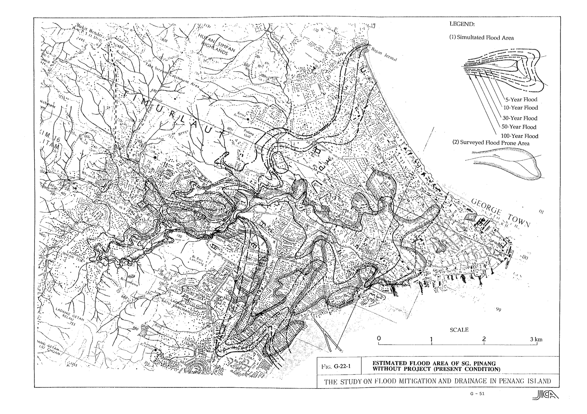 Digitized Penang JICA Drainage Study Floodmap